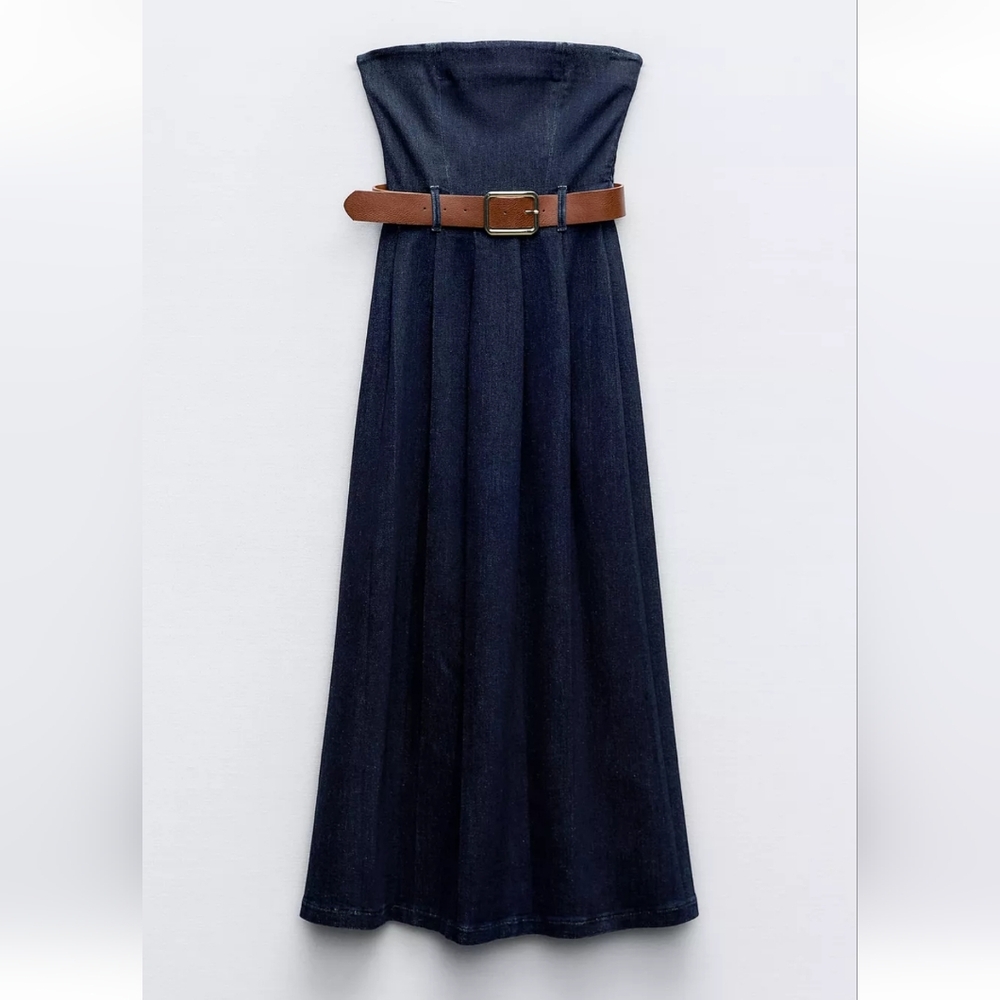 Zara Dark Blue Denim Dress